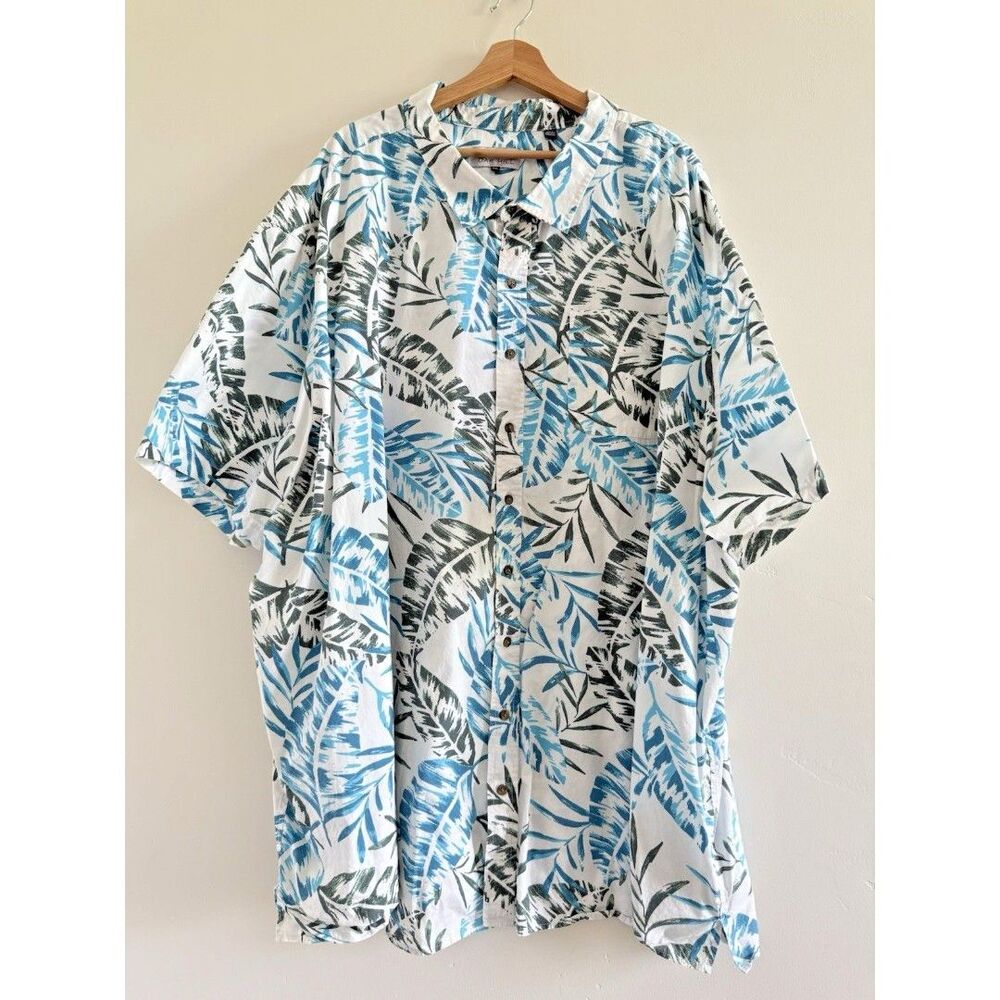 Oak Hill Hawaiian Shirt Mens 6xl Plus All Over Floral Tropical Beach Camp Shirt